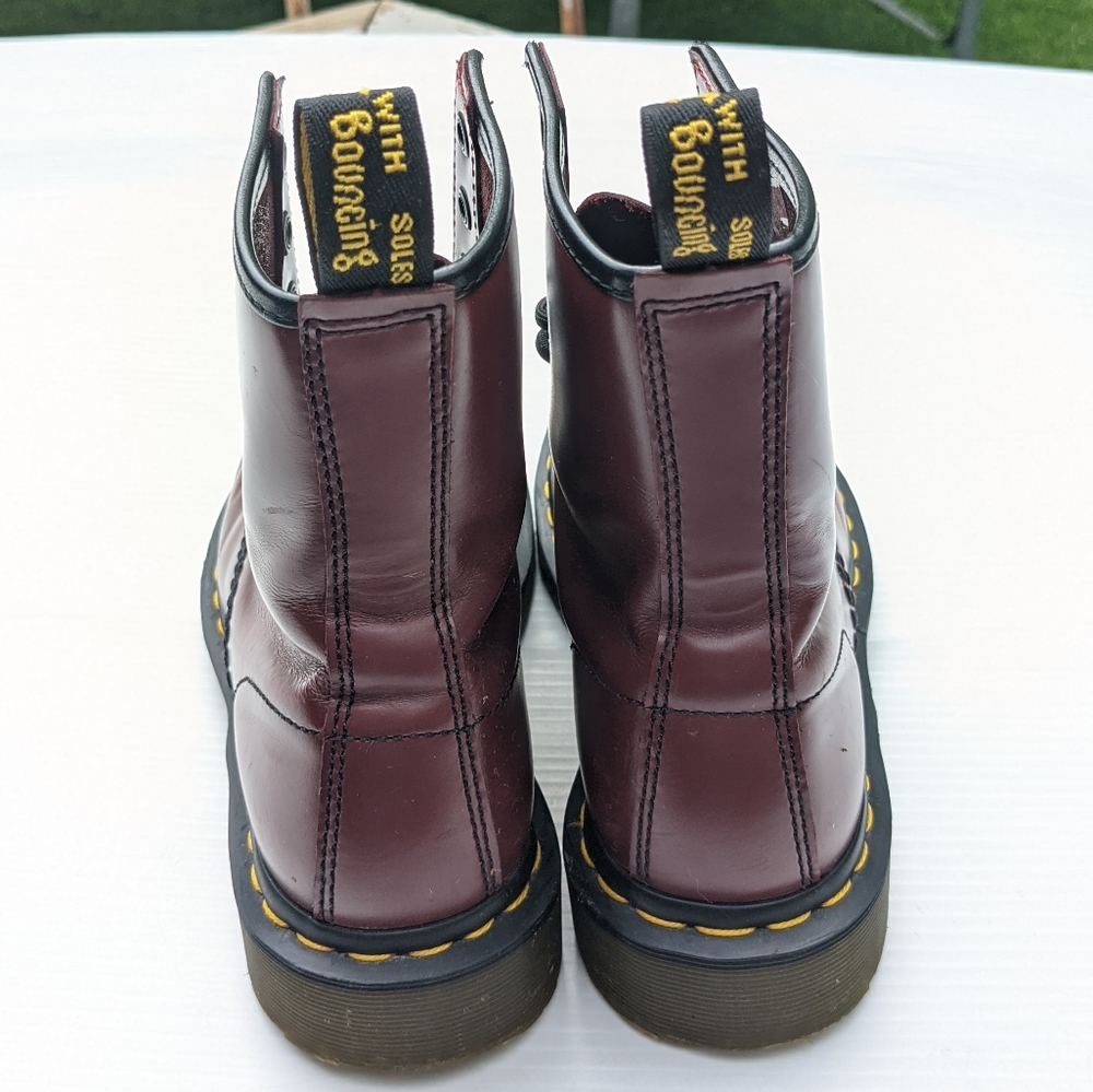 DOC MARTENS Smooth Leather Cherry Red Laceup Boots - Picture 8 of 10